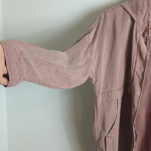 Utility Spring Anorak Jacket with Hoodie Size Small Blush Red - Picture 5 of 12